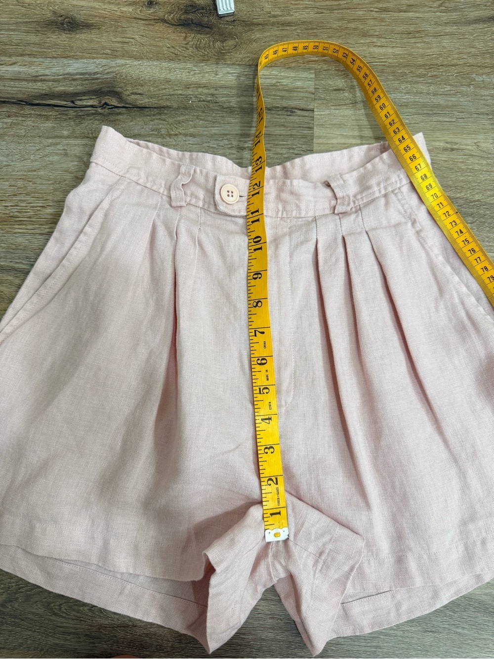 POSSE 100% Linen Pink Pleated High Rise Shorts S Resort Coastal Luxury - Picture 8 of 9